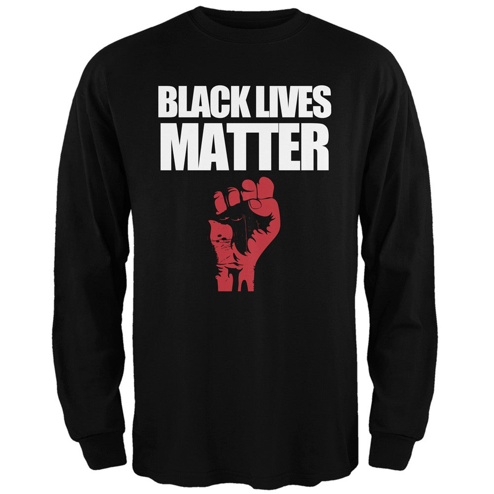 Black Lives Matter Black Adult Long Sleeve T-Shirt Men's Long Sleeves Old Glory SM Black 