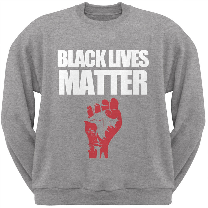 Black Lives Matter Black Adult Sweatshirt Men's Sweatshirts Old Glory SM Grey 