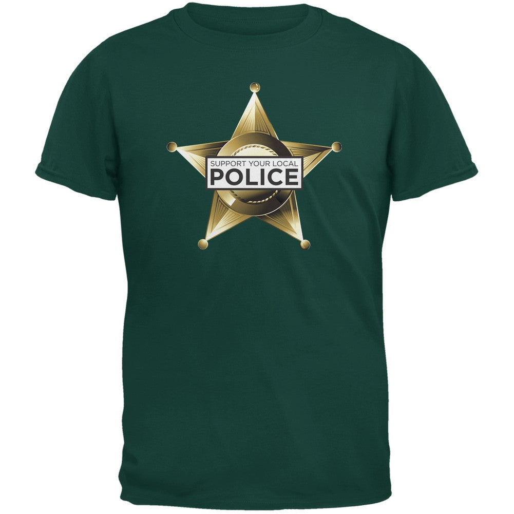 Support Your Local Police Star Badge Red Adult T-Shirt Men's T-Shirts Old Glory   