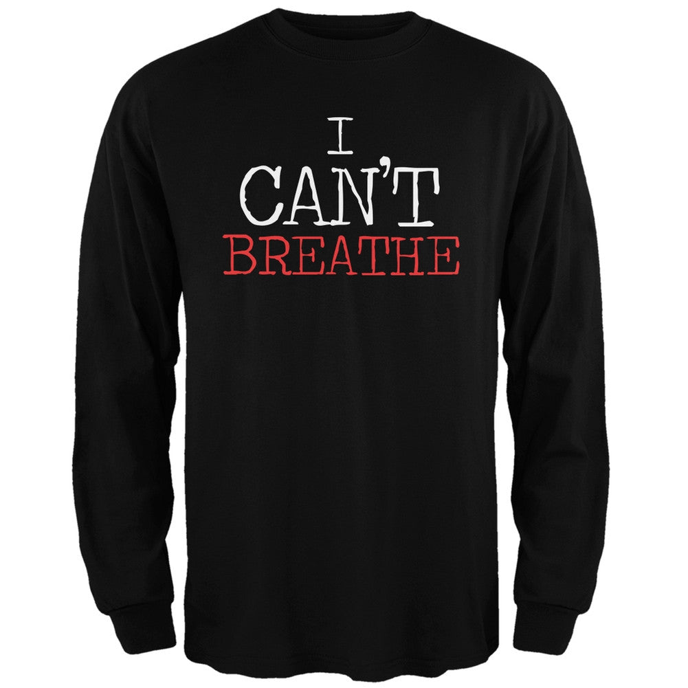 I Can't Breathe Typewriter Black Adult Long Sleeve T-Shirt Men's Long Sleeves Old Glory SM Black 