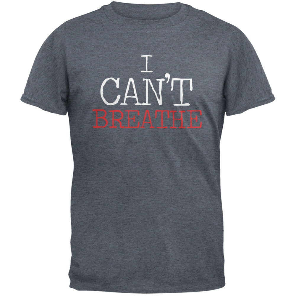 I Can't Breathe Typewriter Military Green Adult T-Shirt Men's T-Shirts Old Glory SM Grey 