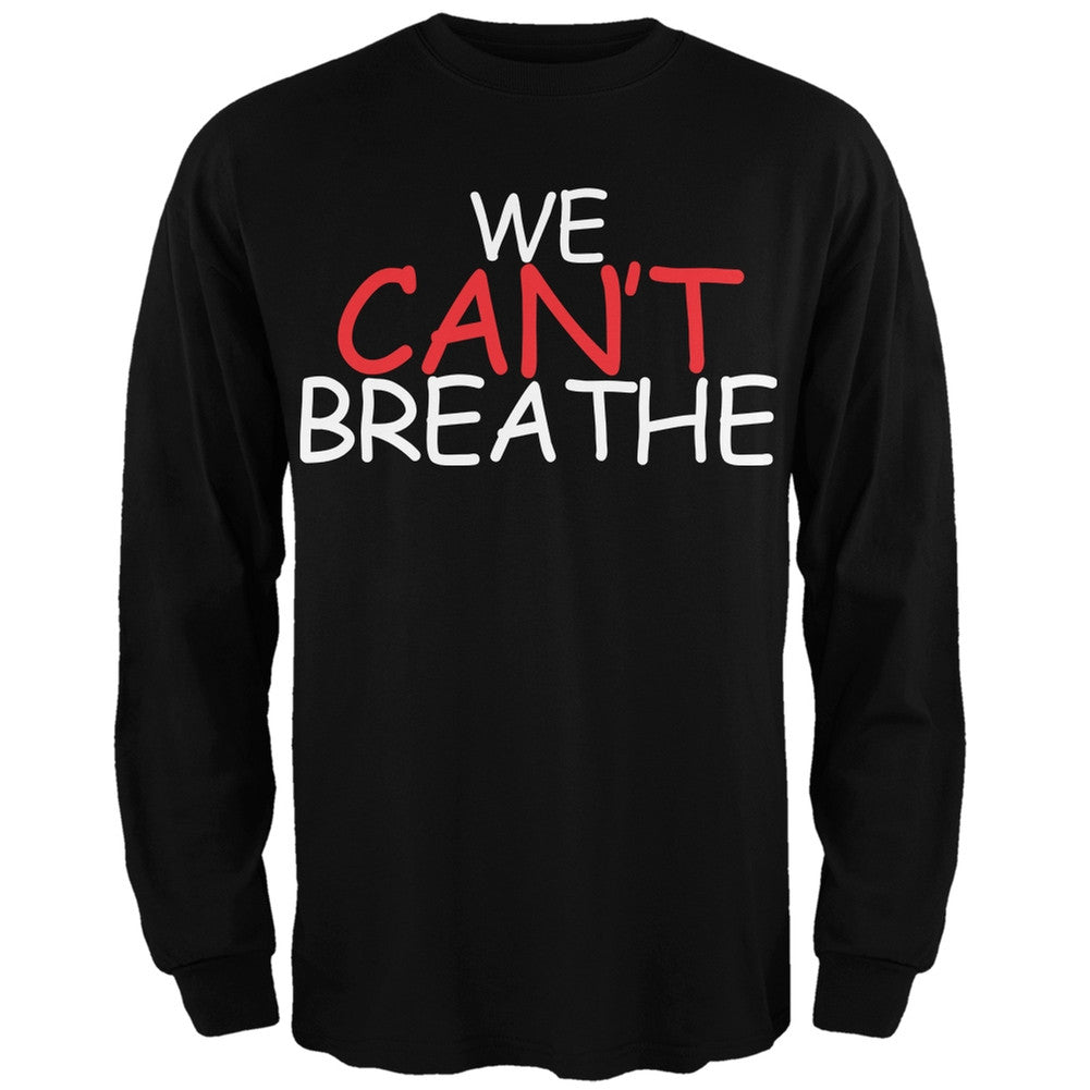 We Can't Breathe Comic Black Adult Long Sleeve T-Shirt Men's Long Sleeves Old Glory SM Black 