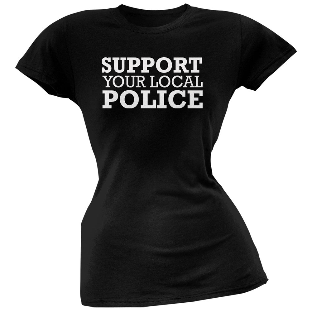 Support Your Local Police Black Soft Juniors T-Shirt Juniors T-Shirts Old Glory   