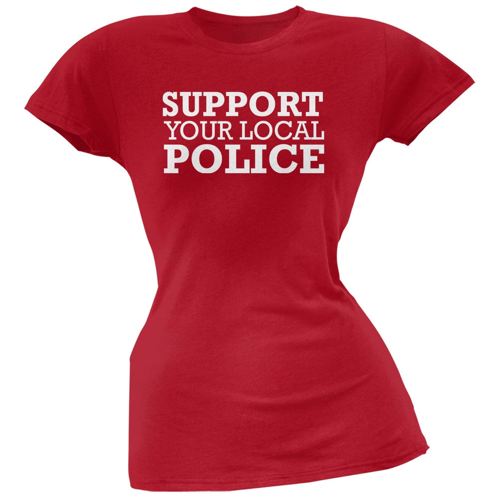 Support Your Local Police Black Soft Juniors T-Shirt Juniors T-Shirts Old Glory   