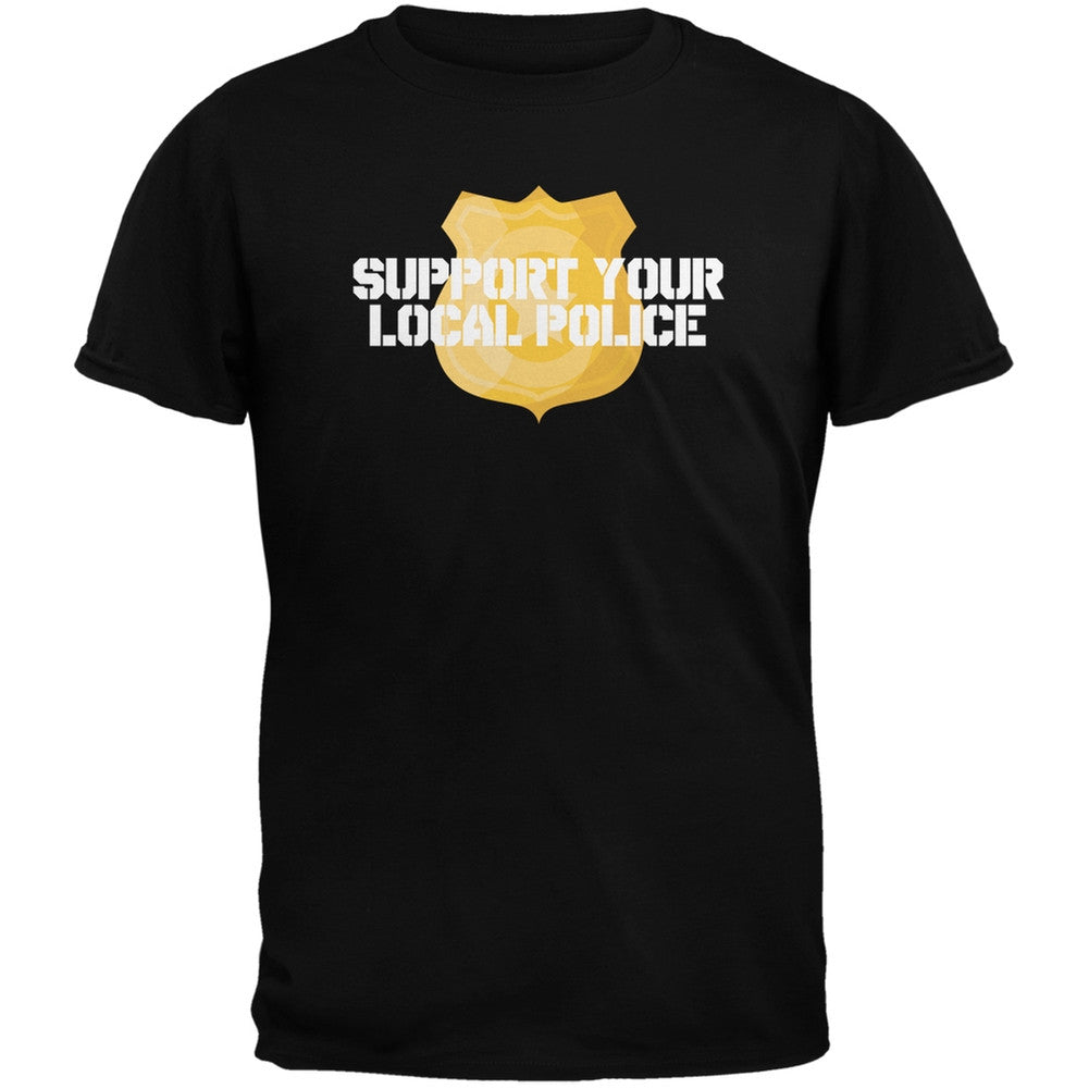 Support Your Local Police Gold Badge Red Adult T-Shirt Men's T-Shirts Old Glory   