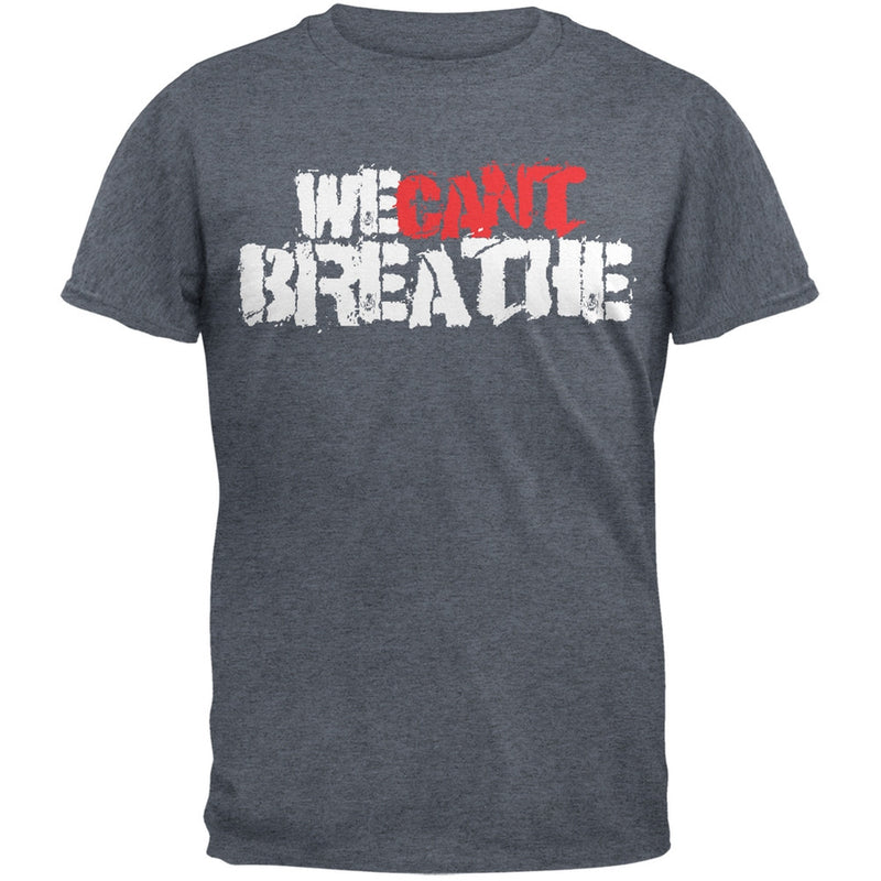 We Can't Breathe Grunge Military Green Adult T-Shirt Men's T-Shirts Old Glory SM Grey 