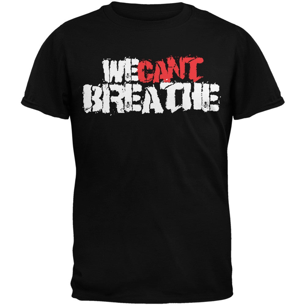 We Can't Breathe Grunge Military Green Adult T-Shirt Men's T-Shirts Old Glory SM Black 