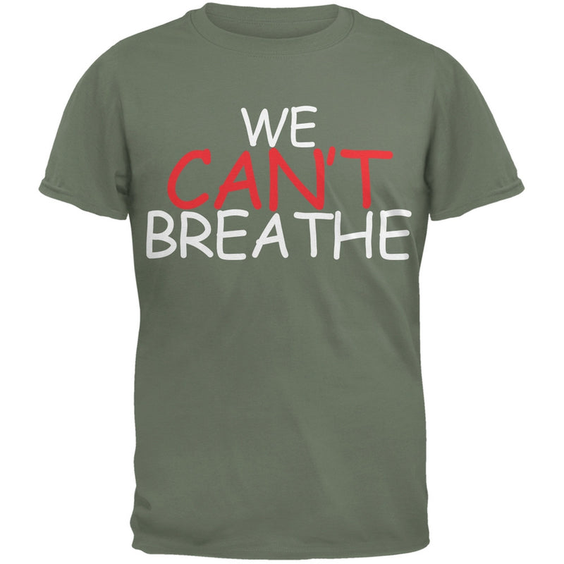 We Can't Breathe Comic Military Green Adult T-Shirt Men's T-Shirts Old Glory SM Dark Green 