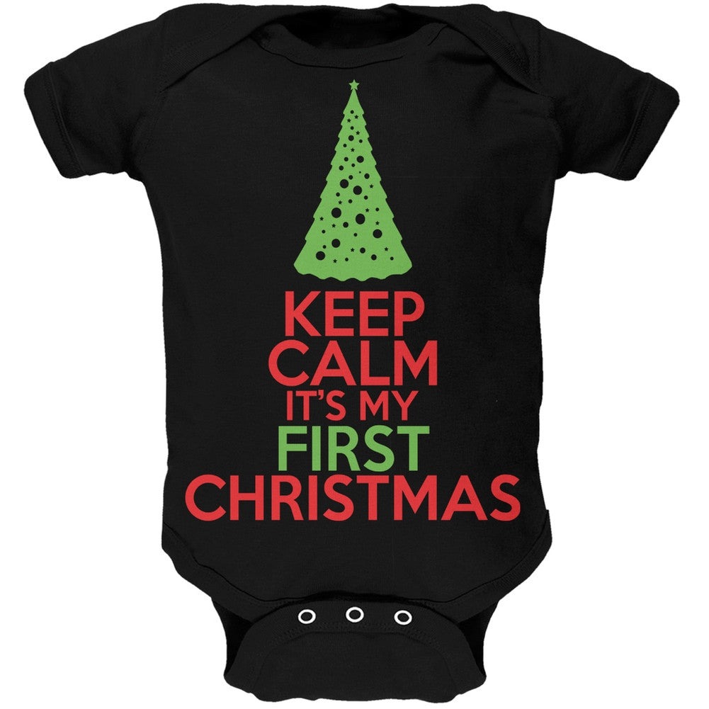 Keep Calm It's My First Christmas White Baby One Piece Baby One Piece Old Glory   