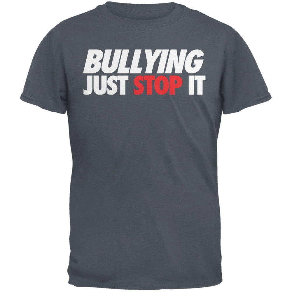 Just Stop It Bullying Heather Grey Adult T-Shirt Men's T-Shirts Old Glory   