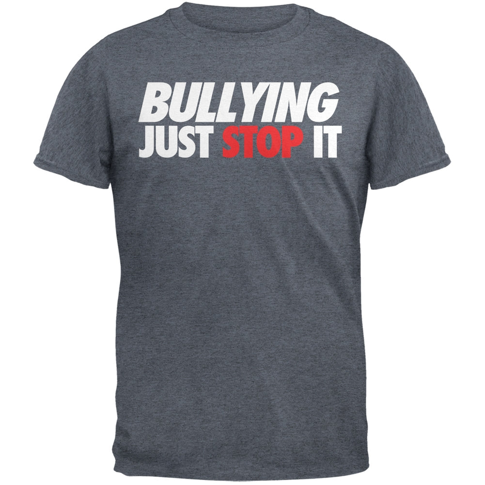 Just Stop It Bullying Heather Grey Adult T-Shirt Men's T-Shirts Old Glory 2XL Grey 