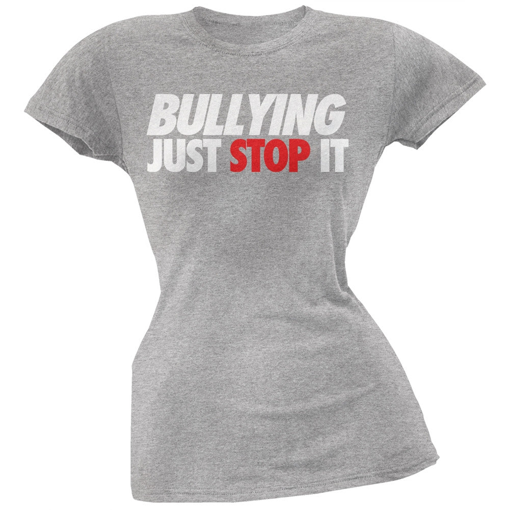 Just Stop It Bullying Black Juniors T-Shirt Juniors T-Shirts Old Glory   