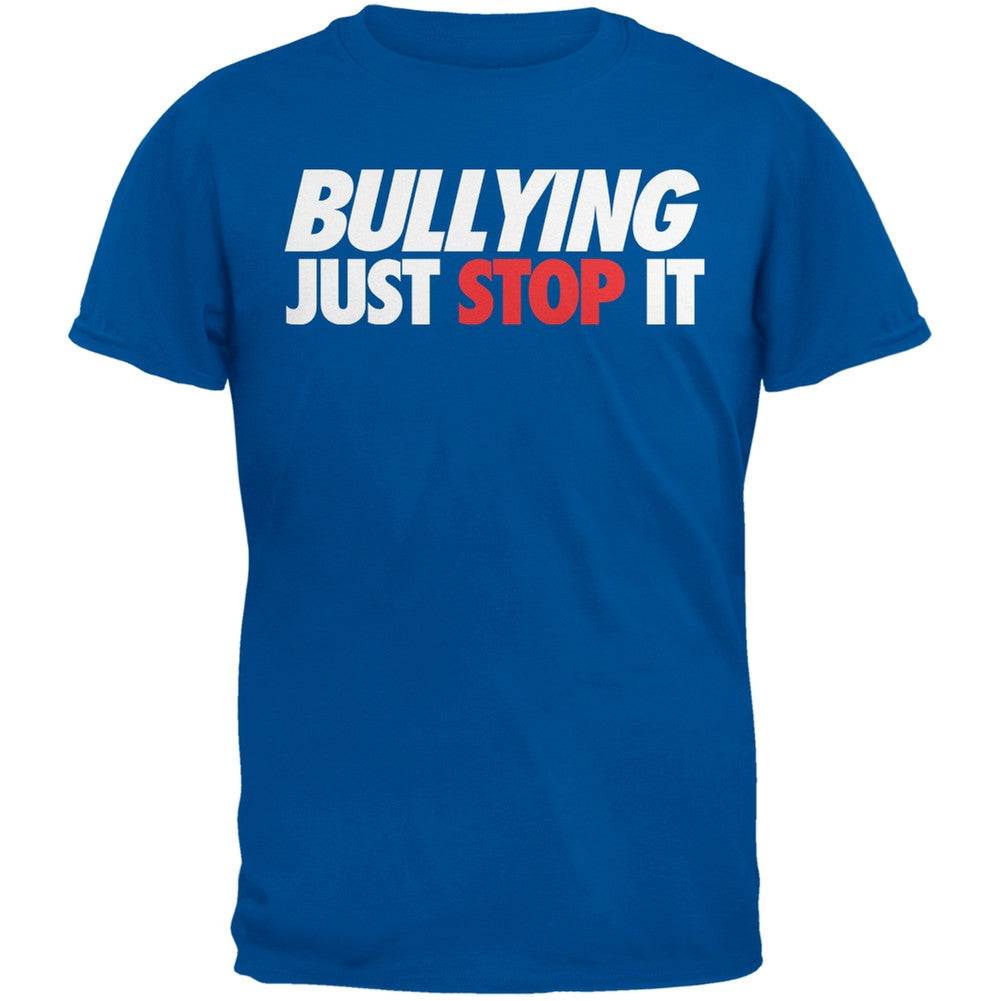 Just Stop It Bullying Blue Adult T-Shirt Men's T-Shirts Old Glory 2XL Blue 