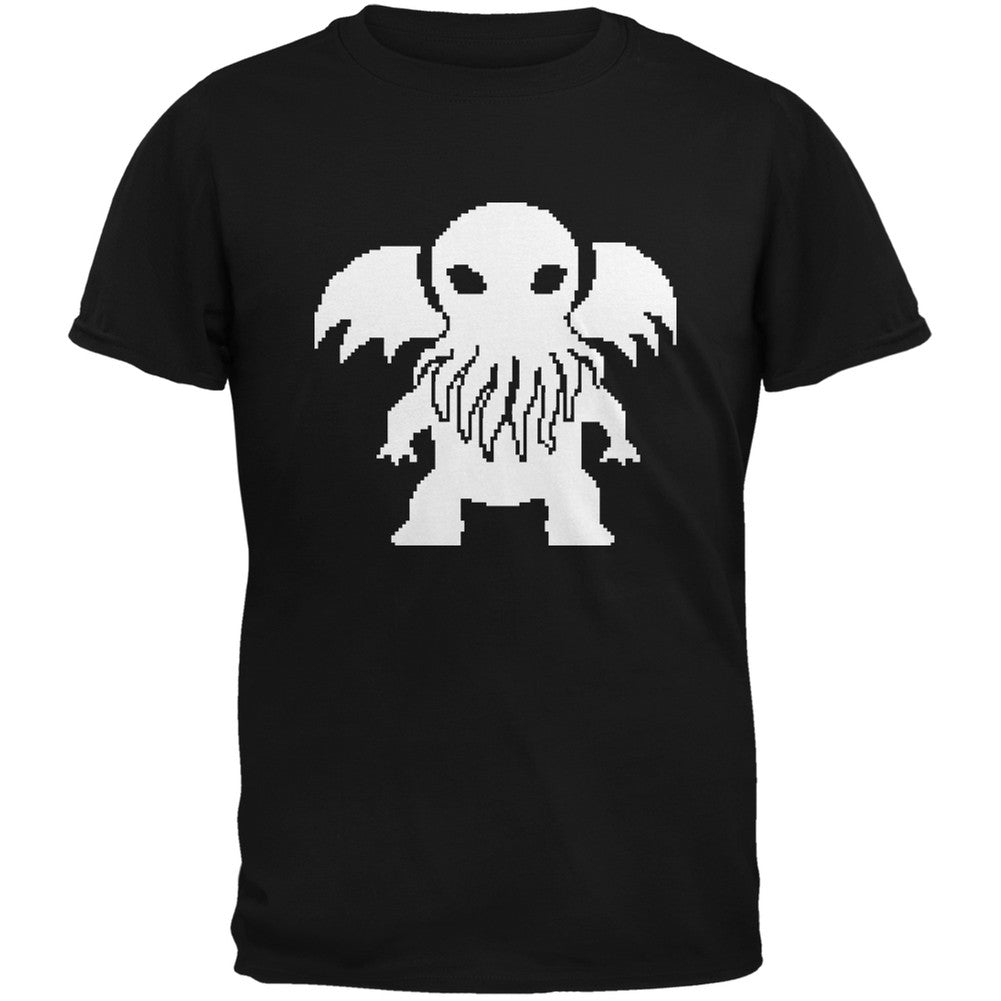 8-Bit Cthulhu Black Adult T-Shirt Men's T-Shirts Old Glory   