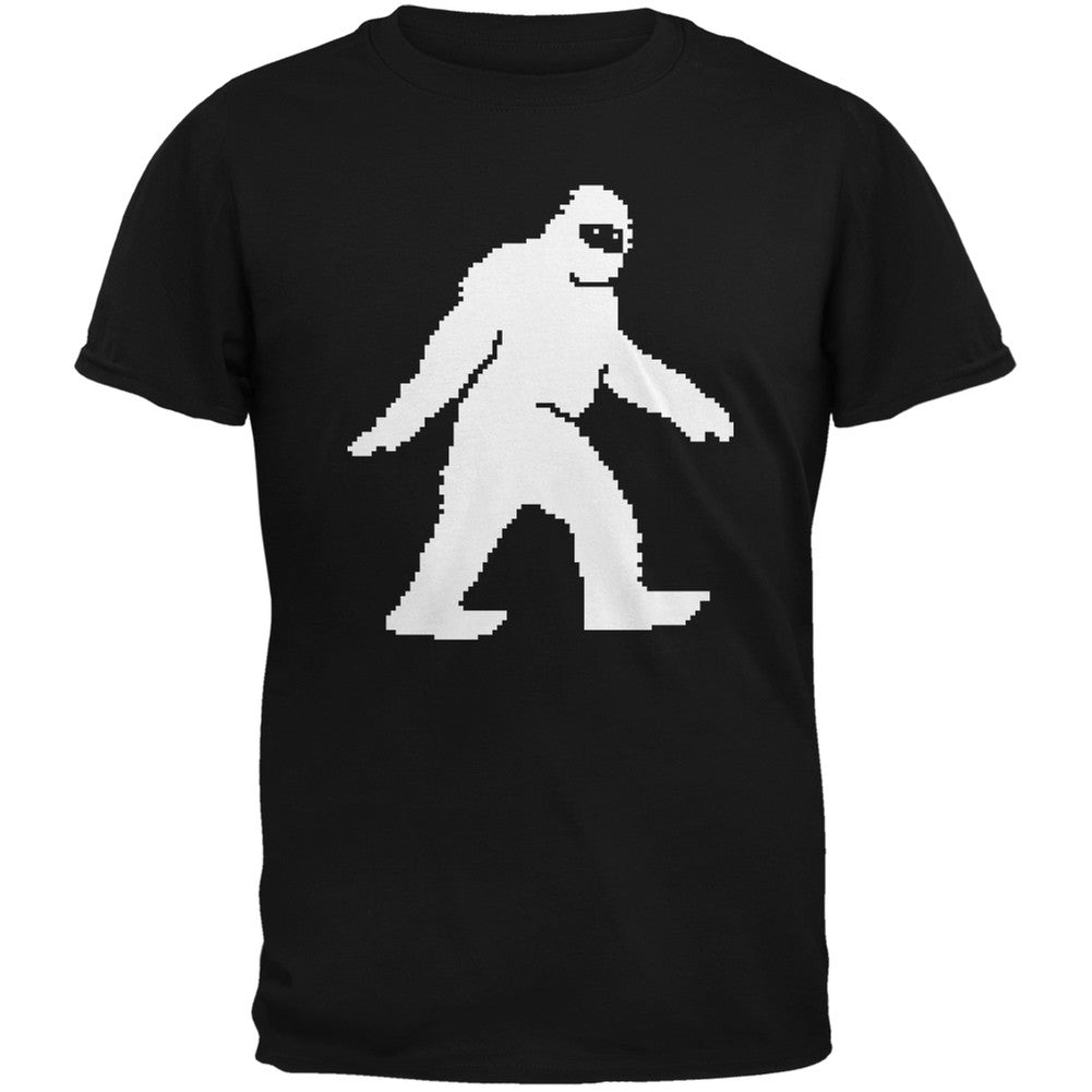 8-Bit Sasquatch Black Adult T-Shirt Men's T-Shirts Old Glory SM Black 