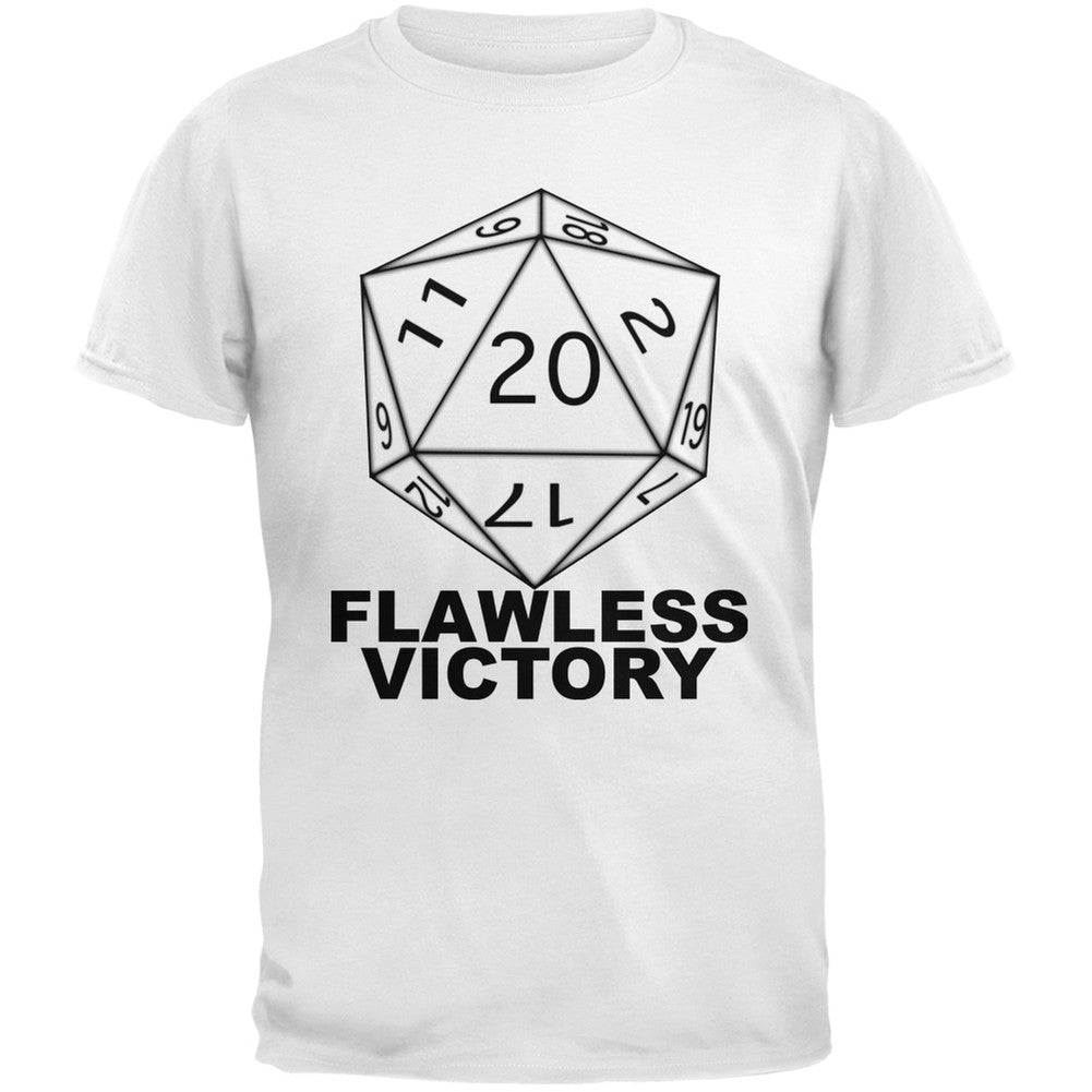 Flawless Victory D20 Role Playing Game Adult T-Shirt Men's T-Shirts Old Glory SM White 