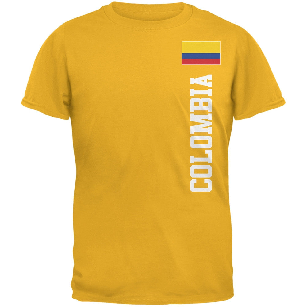 World Cup Colombia Yellow Adult T-Shirt Men's T-Shirts FIFA 2XL Yellow 