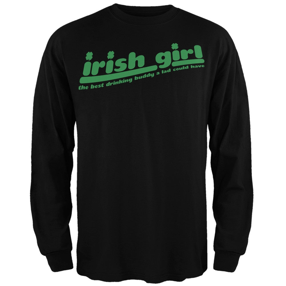 Irish Girl Drinking Buddy White Adult Long Sleeve T-Shirt Men's Long Sleeves Old Glory   