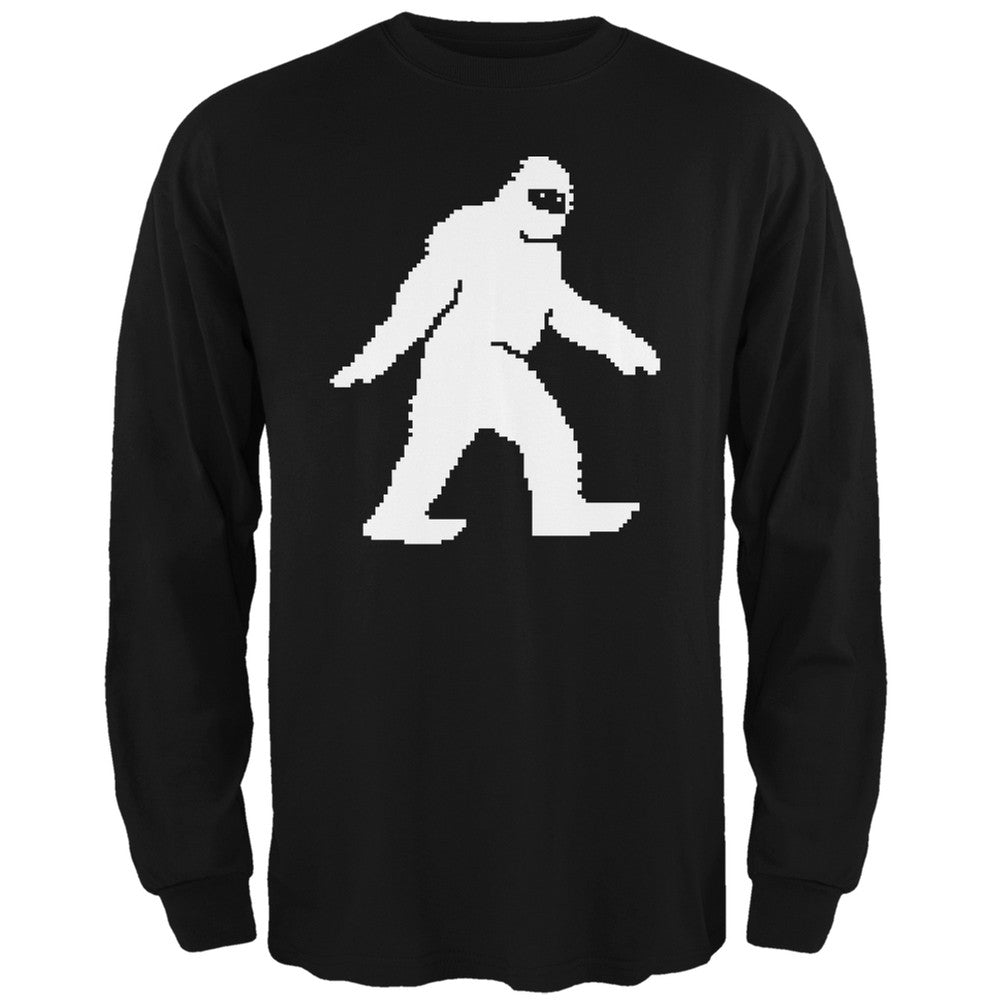 8-Bit Sasquatch Black Adult Long Sleeve T-Shirt Men's Long Sleeves Old Glory   