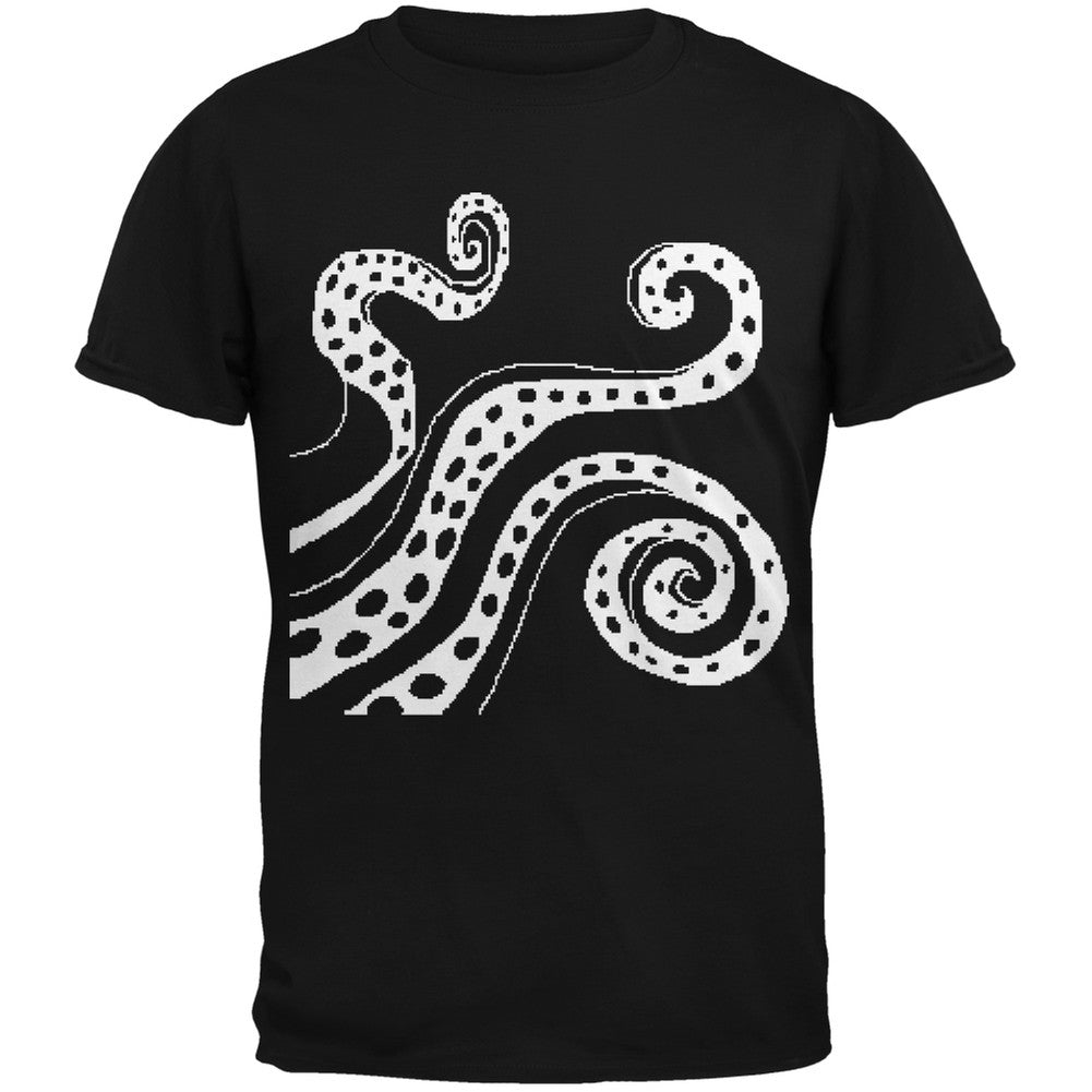 8-Bit Tentacles Black Youth T-Shirt Youth T-Shirts Old Glory SM Black 