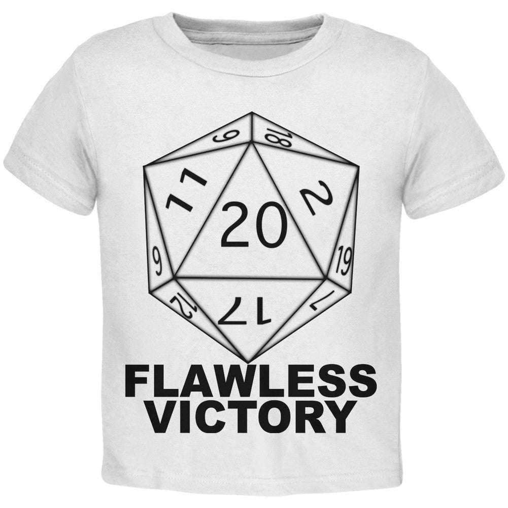 Flawless Victory D20 Role Playing Game White Toddler T-Shirt Toddler T-Shirts Old Glory 2T White 