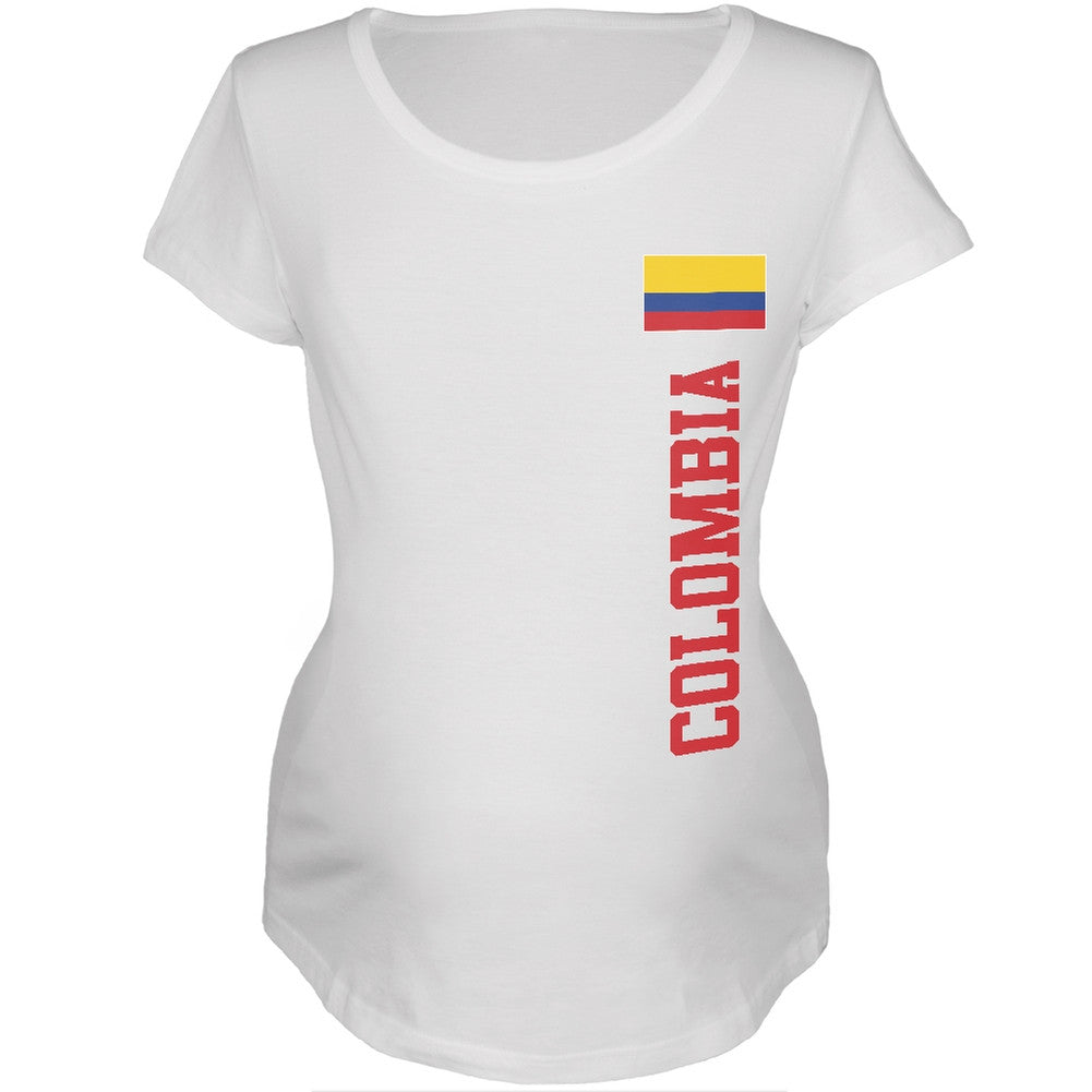 World Cup Colombia White Womens Soft Maternity T-Shirt Maternity T-Shirts FIFA   