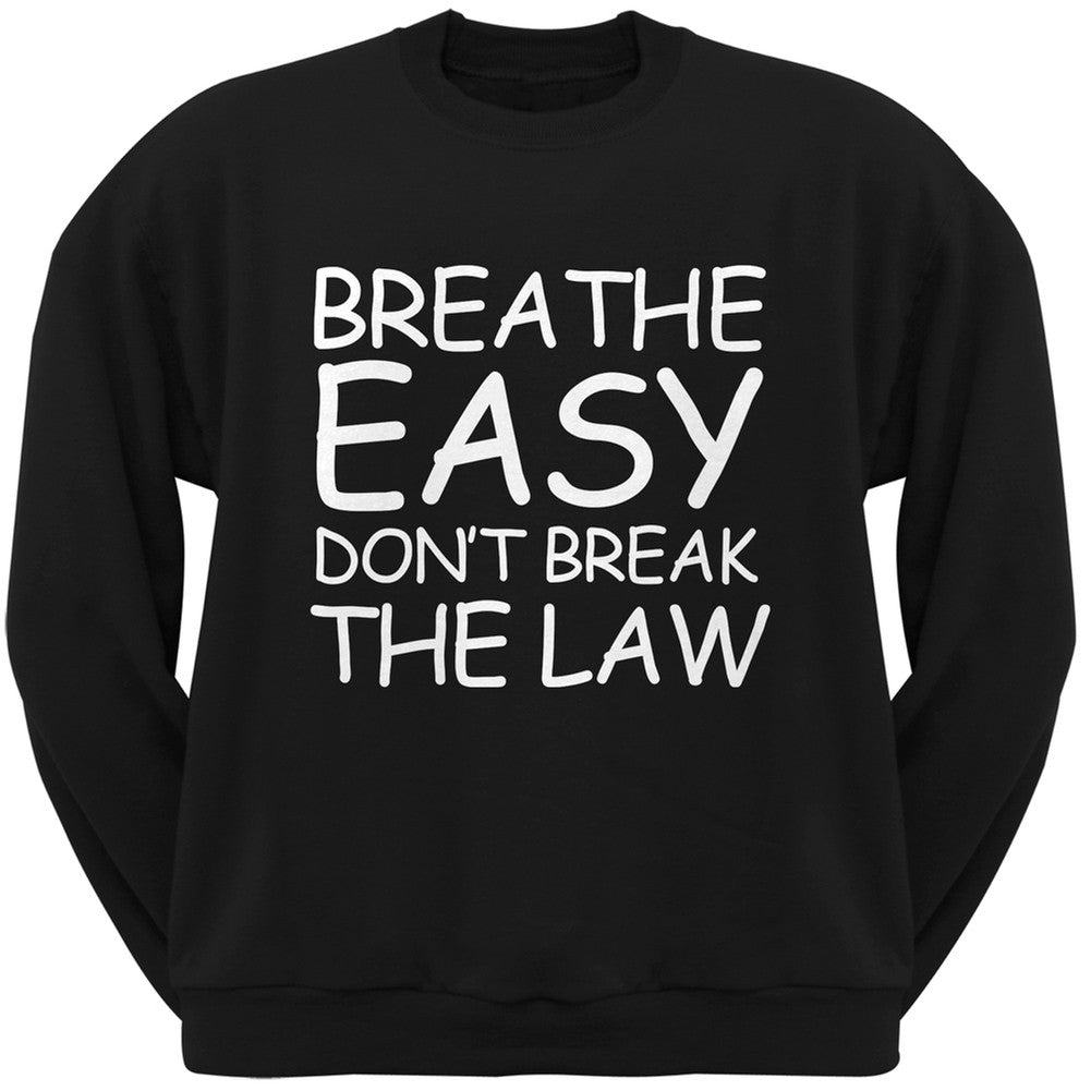 Breathe Easy Black Adult Sweatshirt Men's Sweatshirts Old Glory   