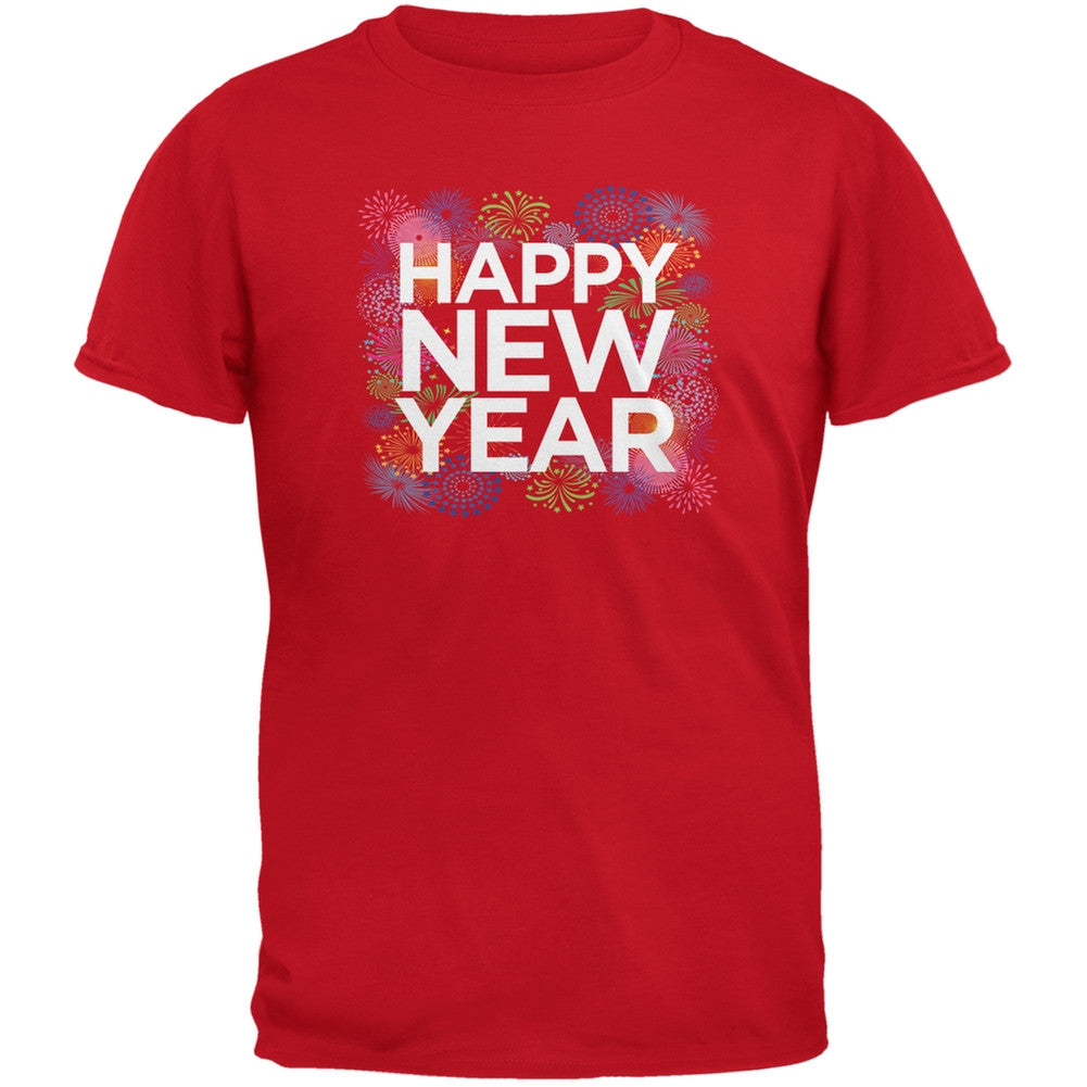 Happy New Year Fireworks Black Youth T-Shirt Youth T-Shirts Old Glory   