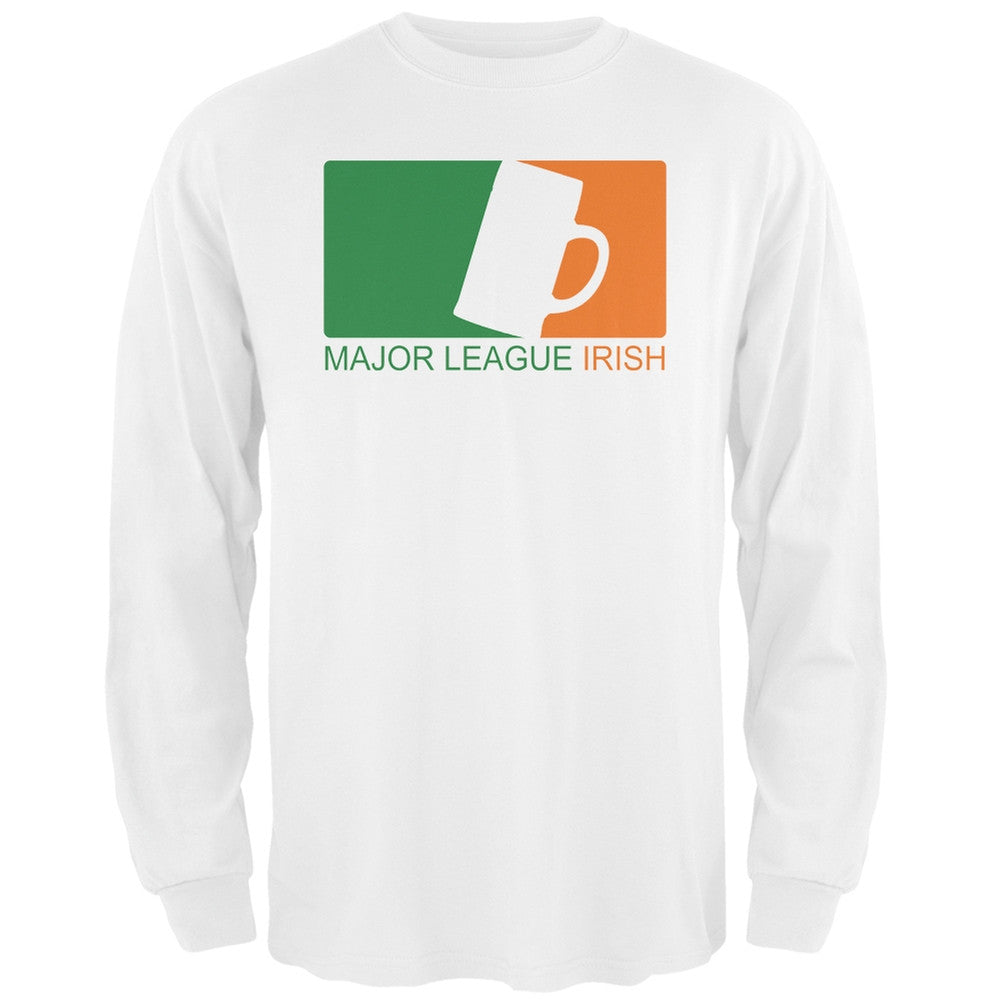 St. Patricks Day - Major League Irish Beer Black Adult Long Sleeve T-Shirt Men's Long Sleeves Old Glory   