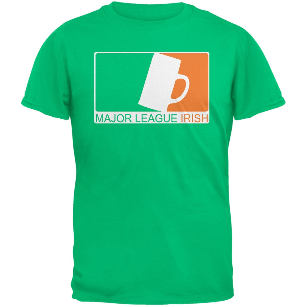 St. Patricks Day - Major League Irish Beer Black Adult T-Shirt Men's T-Shirts Old Glory   