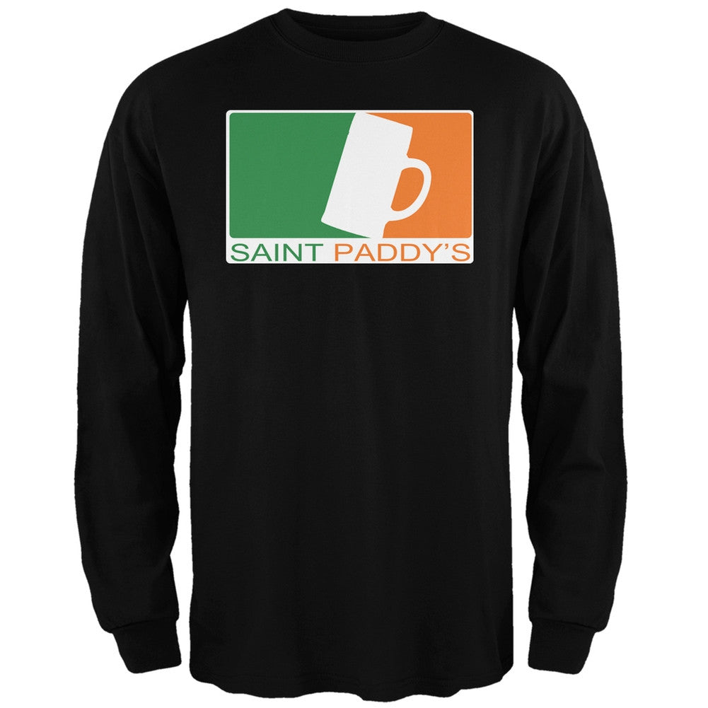 St. Patricks Day - Saint Paddy's Day Beer Mug Black Adult Long Sleeve T-Shirt Men's Long Sleeves Old Glory   