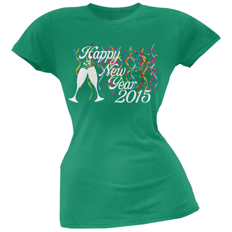 Happy New Year Party Black Soft Juniors T-Shirt Juniors T-Shirts Old Glory   