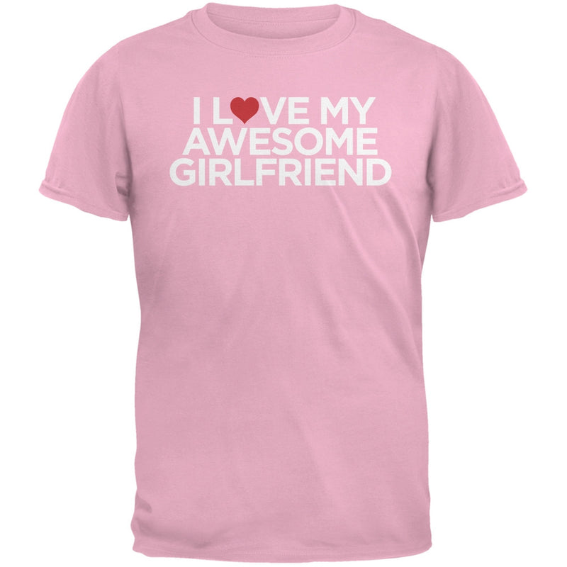 Valentine's Day - I Love My Awesome Girlfriend Black Adult T-Shirt Men's T-Shirts Old Glory   