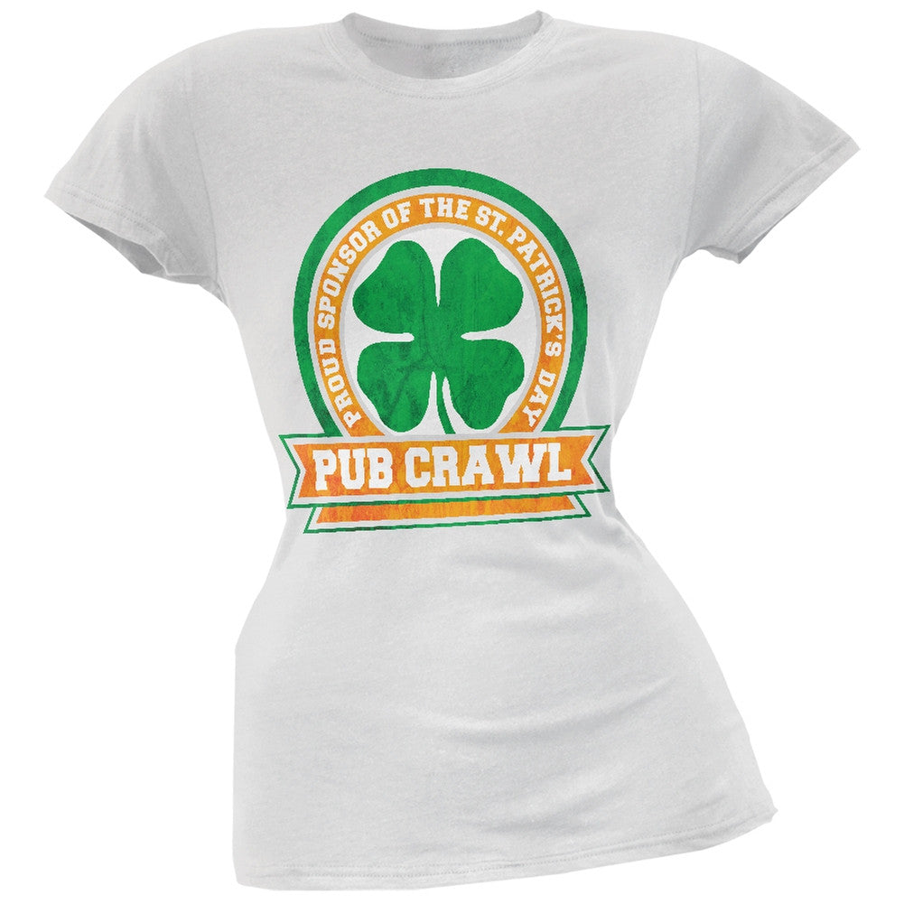 St. Patricks Day - Pub Crawl Black Soft Juniors T-Shirt Juniors T-Shirts Old Glory   