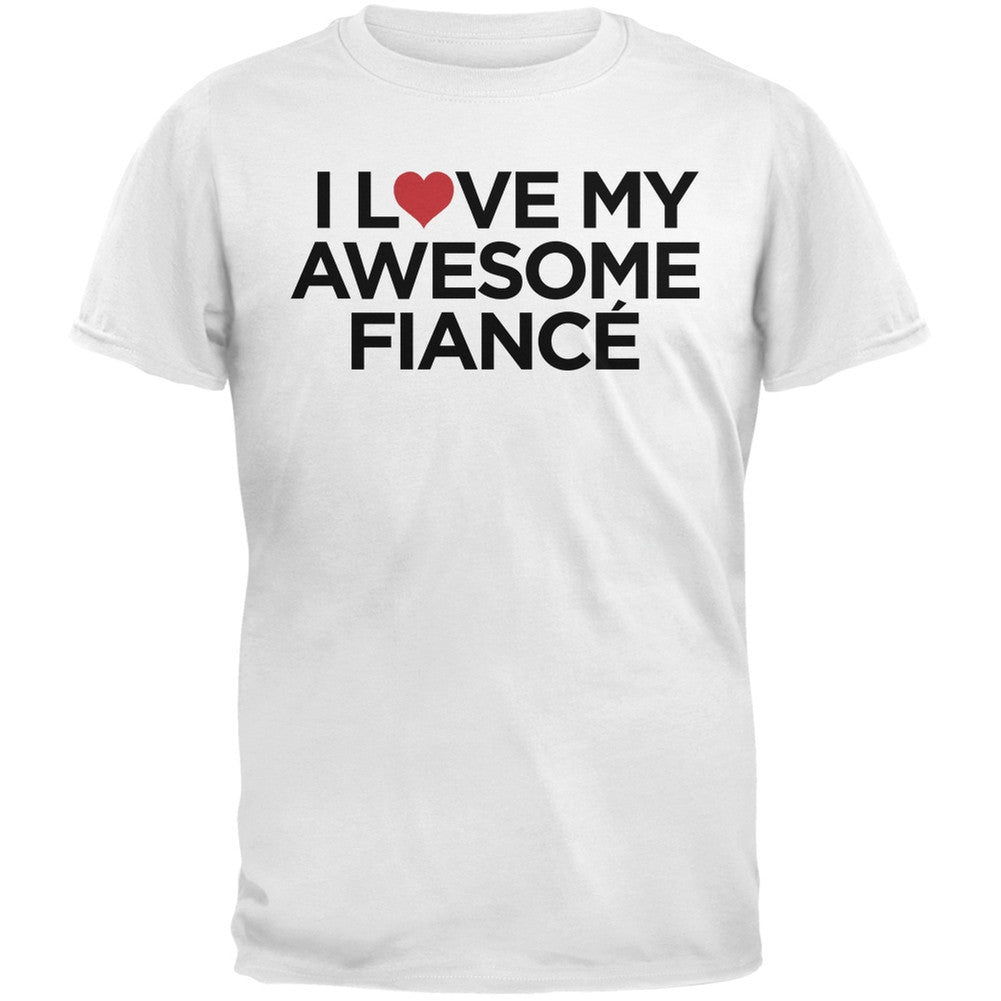 Valentine's Day - I Love My Awesome Fianc?? Black Adult T-Shirt Men's T-Shirts Old Glory   