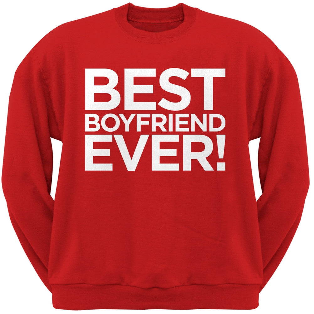 Valentine's Day - Best Boyfriend Ever Black Adult Crew Neck Sweatshirt Men's Sweatshirts Old Glory   