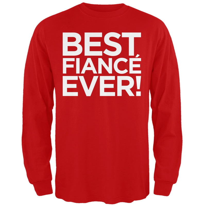 Valentine's Day - Best Fiance Ever Black Adult Long Sleeve T-Shirt Men's Long Sleeves Old Glory   