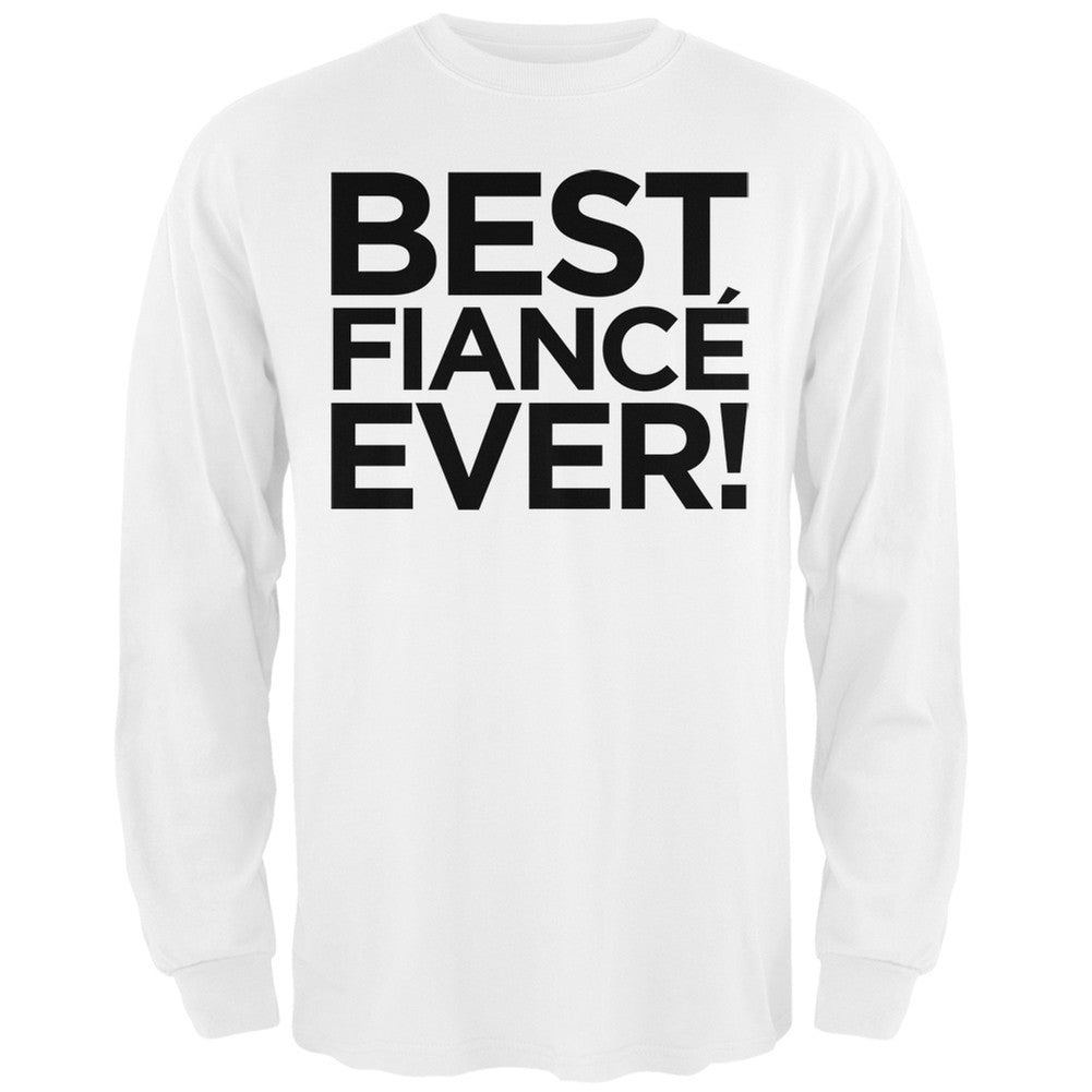 Valentine's Day - Best Fiance Ever Black Adult Long Sleeve T-Shirt Men's Long Sleeves Old Glory   