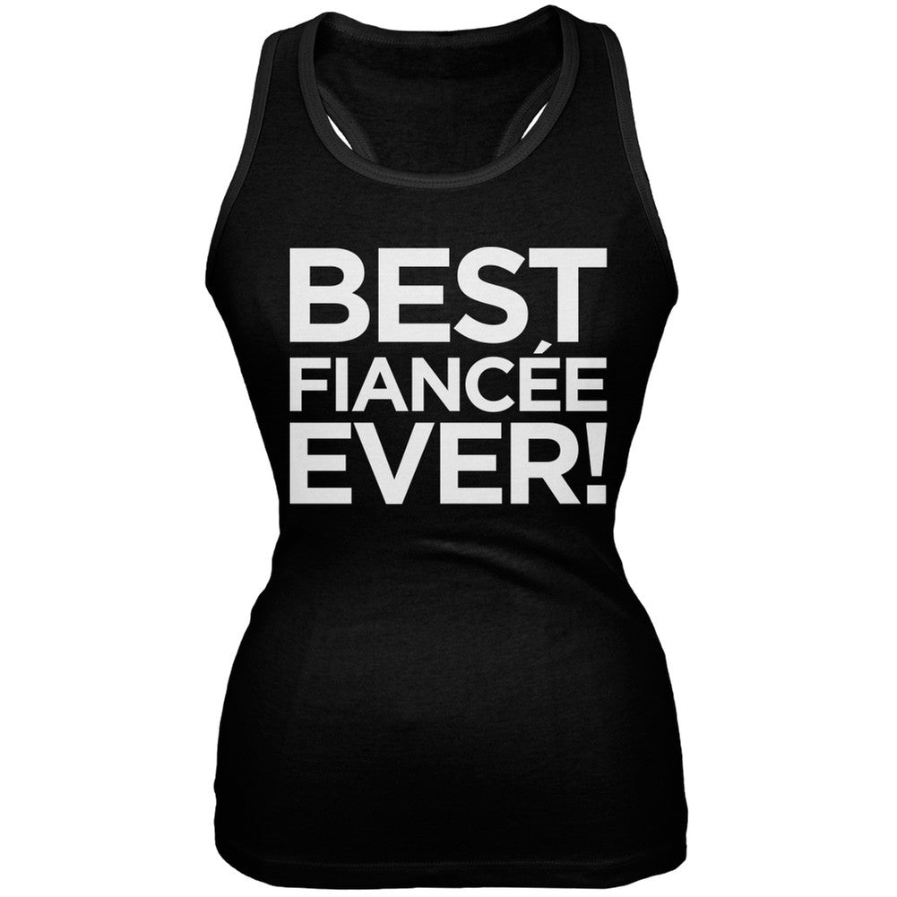 Valentine's Day - Best Fiancee Ever Black Juniors Tank Top Juniors Tank Tops Old Glory   