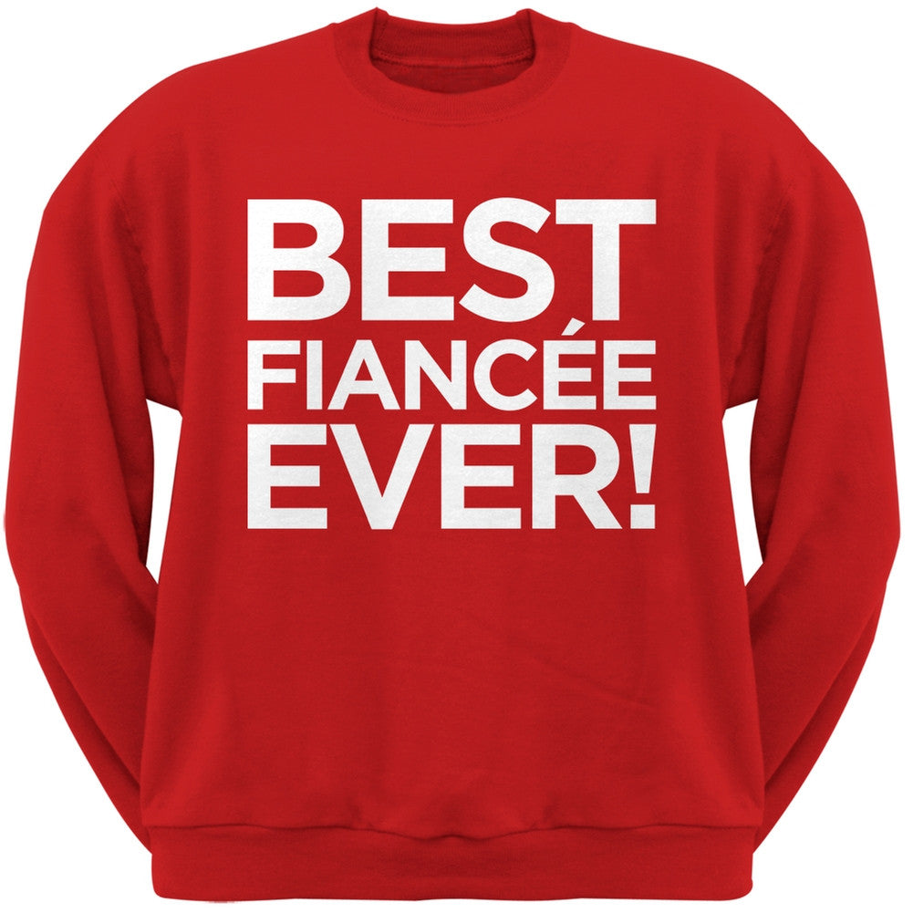 Valentine's Day - Best Fiancee Ever Black Adult Crew Neck Sweatshirt Juniors Sweatshirts Old Glory   