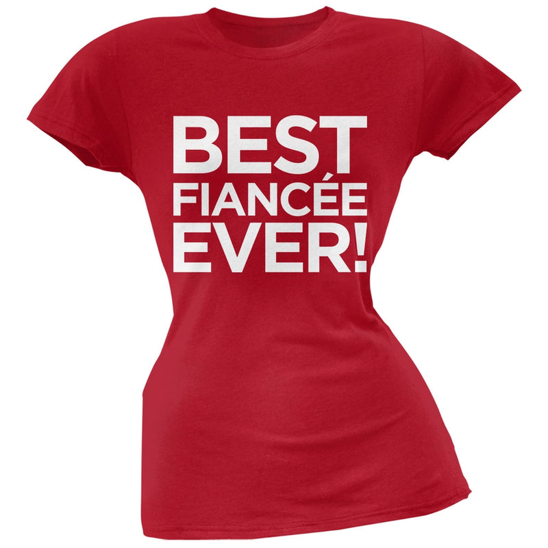 Valentine's Day - Best Fiancee Ever Black Soft Juniors T-Shirt Juniors T-Shirts Old Glory   