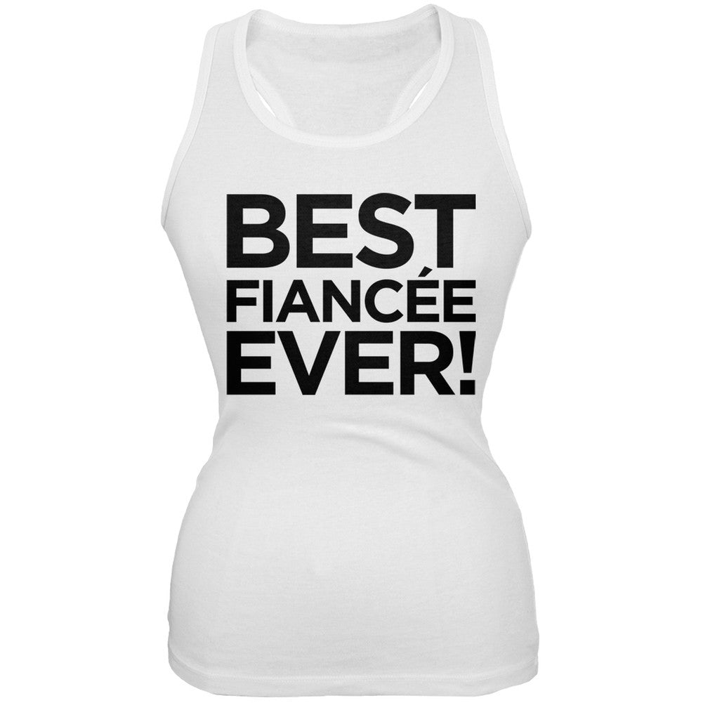 Valentine's Day - Best Fiancee Ever Black Juniors Tank Top Juniors Tank Tops Old Glory   