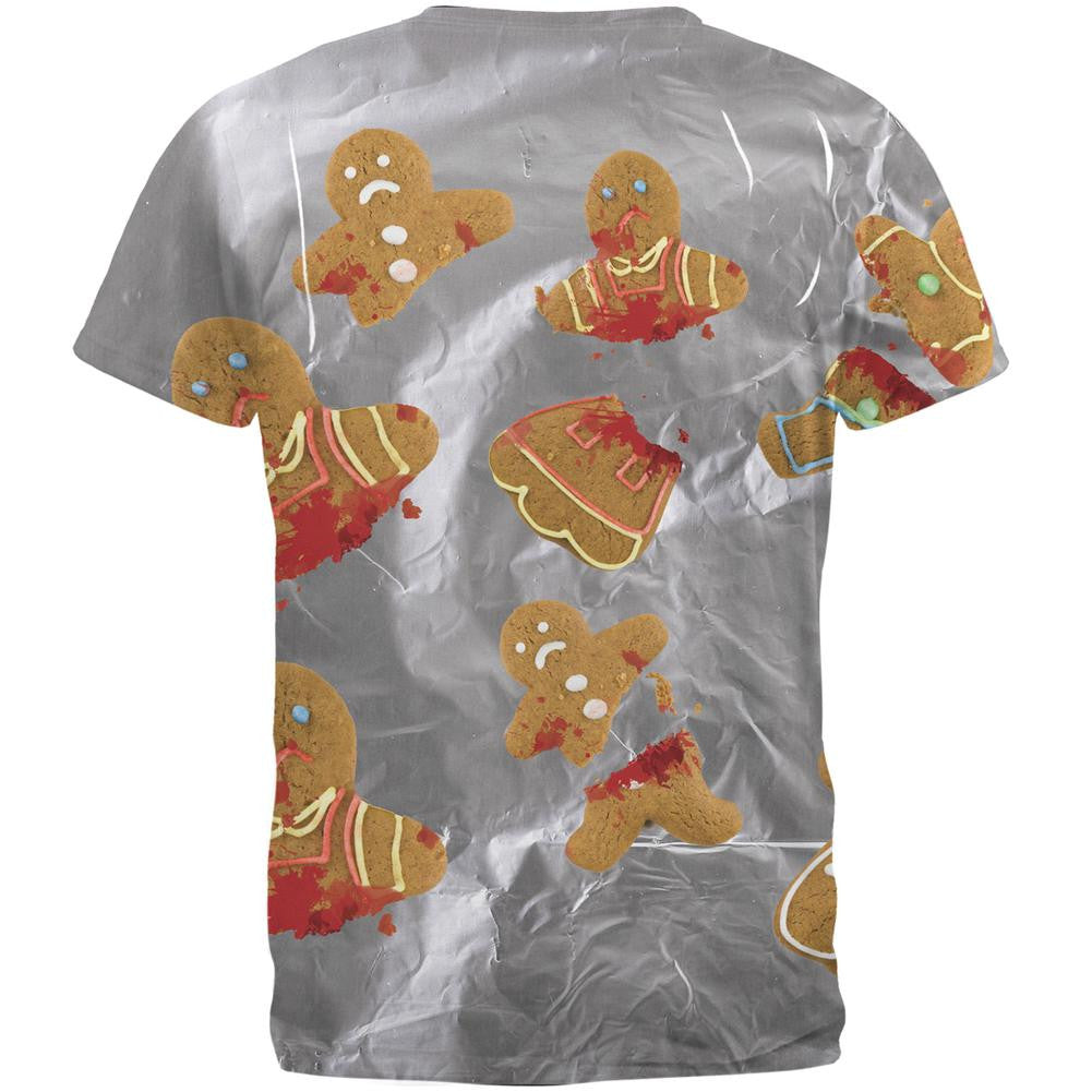 Gingerbread Massacre Funny All Over Christmas Adult T-Shirt Men's T-Shirts Old Glory   