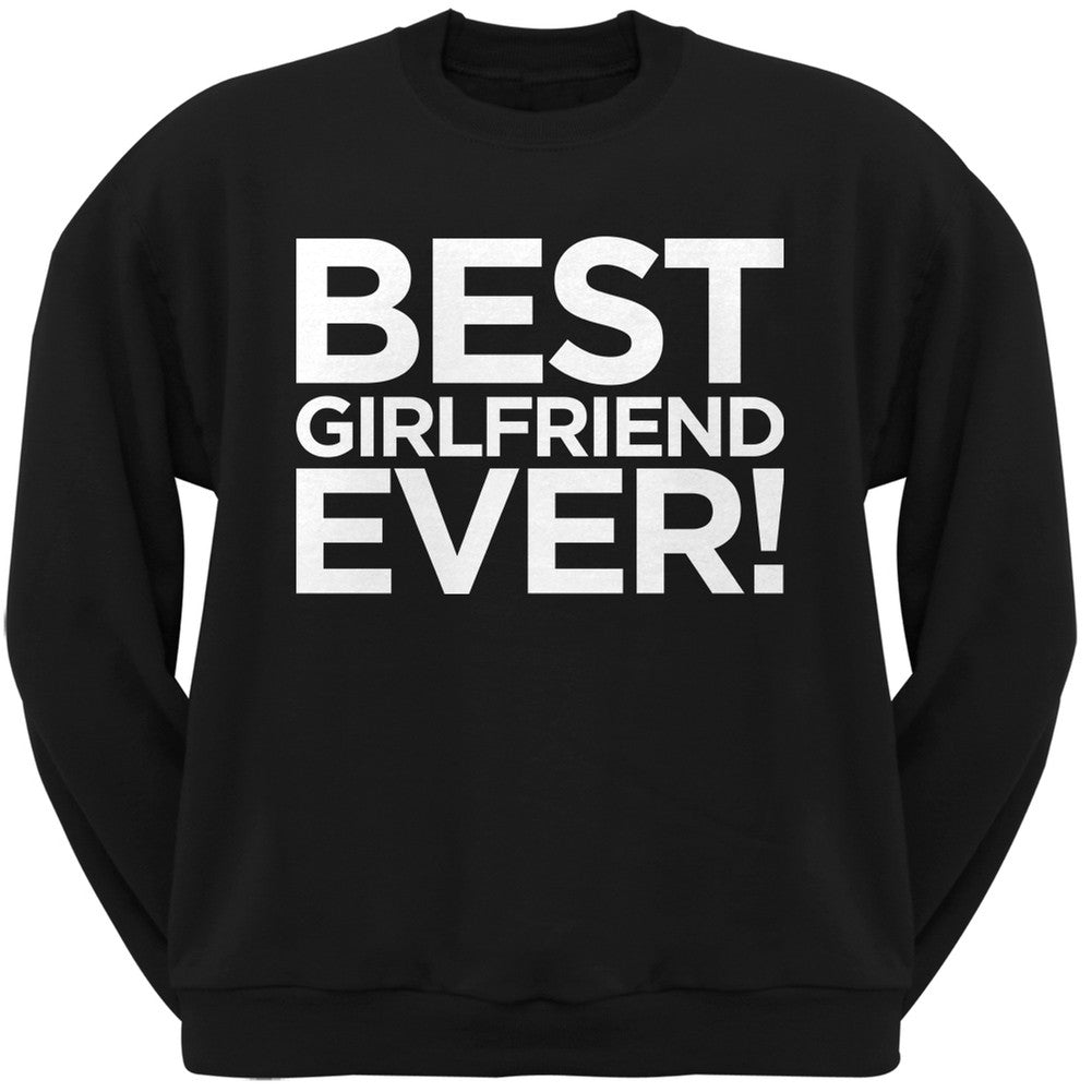 Valentine's Day - Best Girlfriend Ever Black Adult Crew Neck Sweatshirt Juniors Sweatshirts Old Glory   