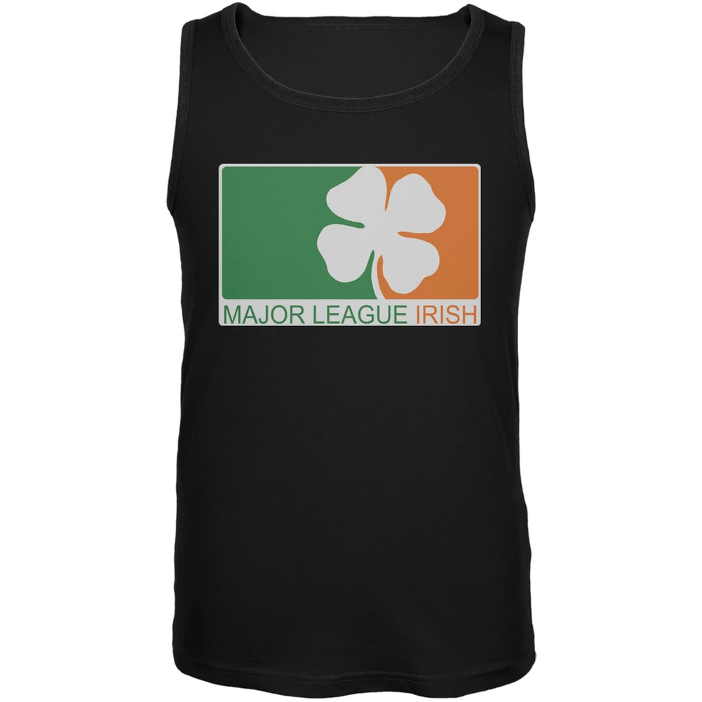 St. Patricks Day - Major League Irish Clover Black Soft Adult Tank Top Men's Tank Tops Old Glory 2XL Black 