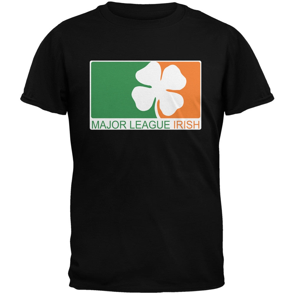 St. Patricks Day - Major League Irish Clover Black Youth T-Shirt Youth T-Shirts Old Glory   