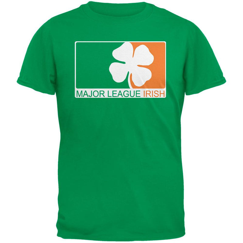 St. Patricks Day - Major League Irish Clover Black Adult T-Shirt Men's T-Shirts Old Glory   