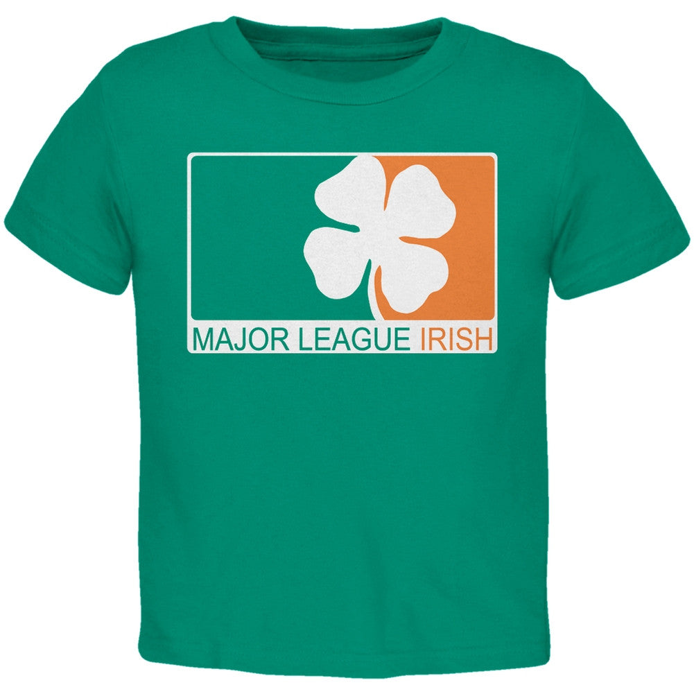 St. Patricks Day - Major League Irish Clover Black Toddler T-Shirt Toddler T-Shirts Old Glory   