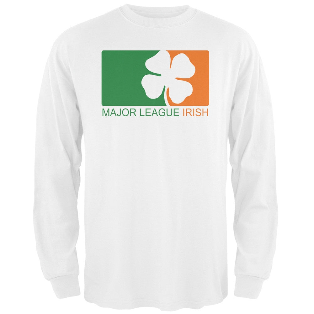 St. Patricks Day - Major League Irish Clover Black Adult Long Sleeve T-Shirt Men's Long Sleeves Old Glory   