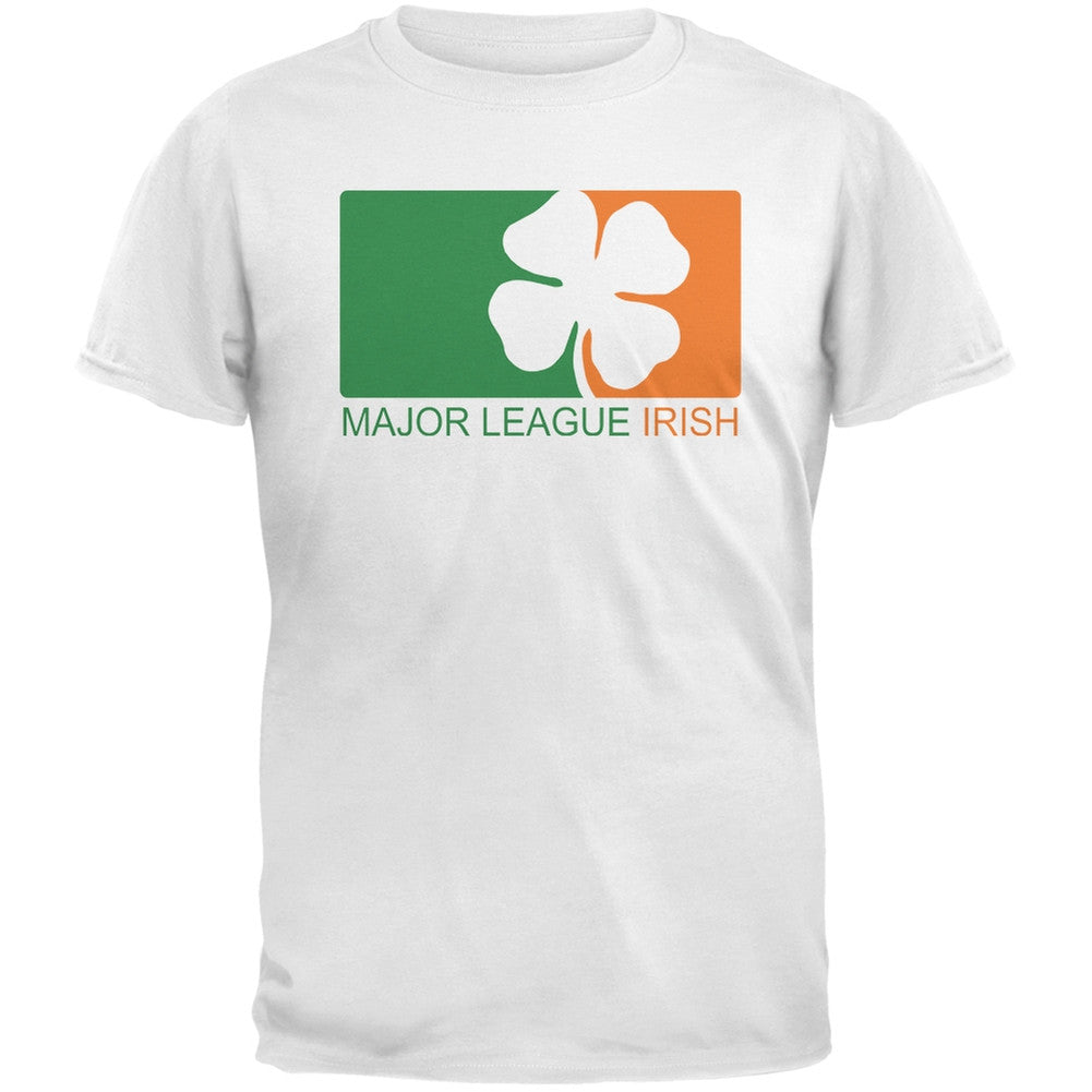 St. Patricks Day - Major League Irish Clover Black Adult T-Shirt Men's T-Shirts Old Glory   